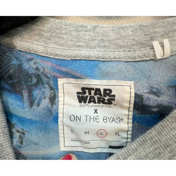 Star Wars X On The Byas Gray Long Sleeve Crewneck Sweatshirt With Graphic Front - Picture 2 of 11
